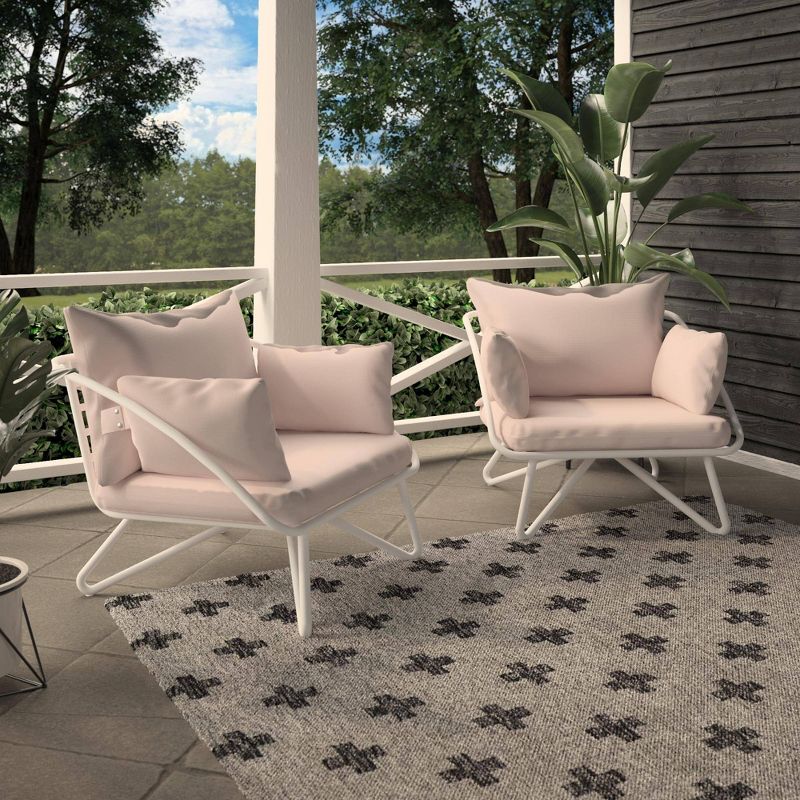 Teddi 2pk Outdoor Lounge Chairs - Rosewater - Novogratz