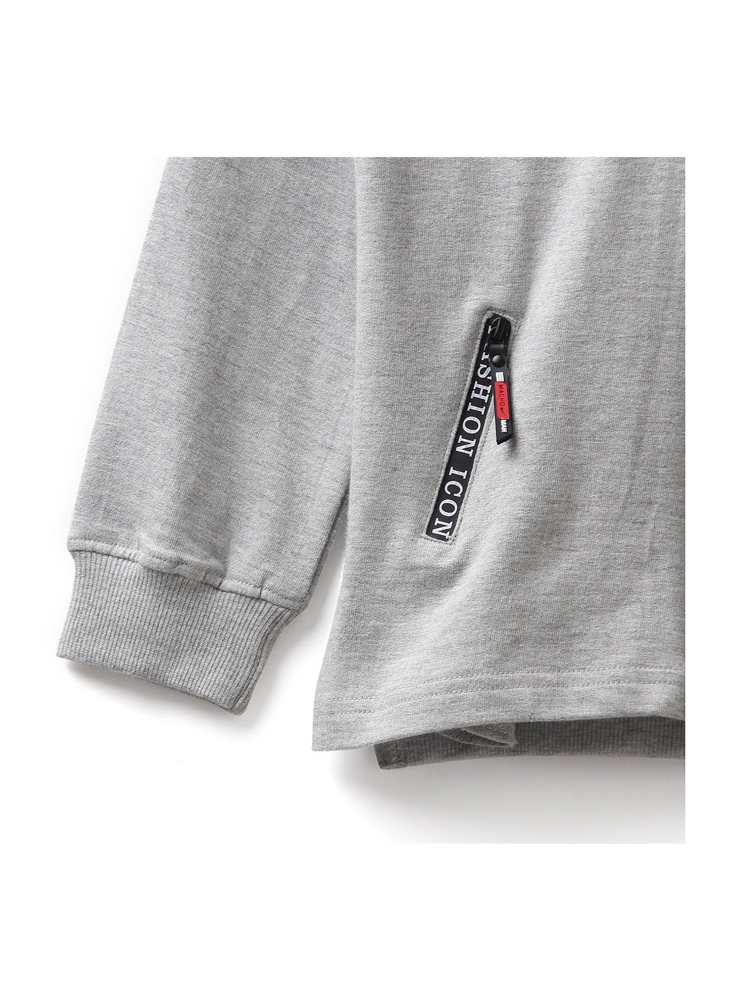 Under Fourteen Only Kids Grey Printed Full Sleeves Sweatshirt