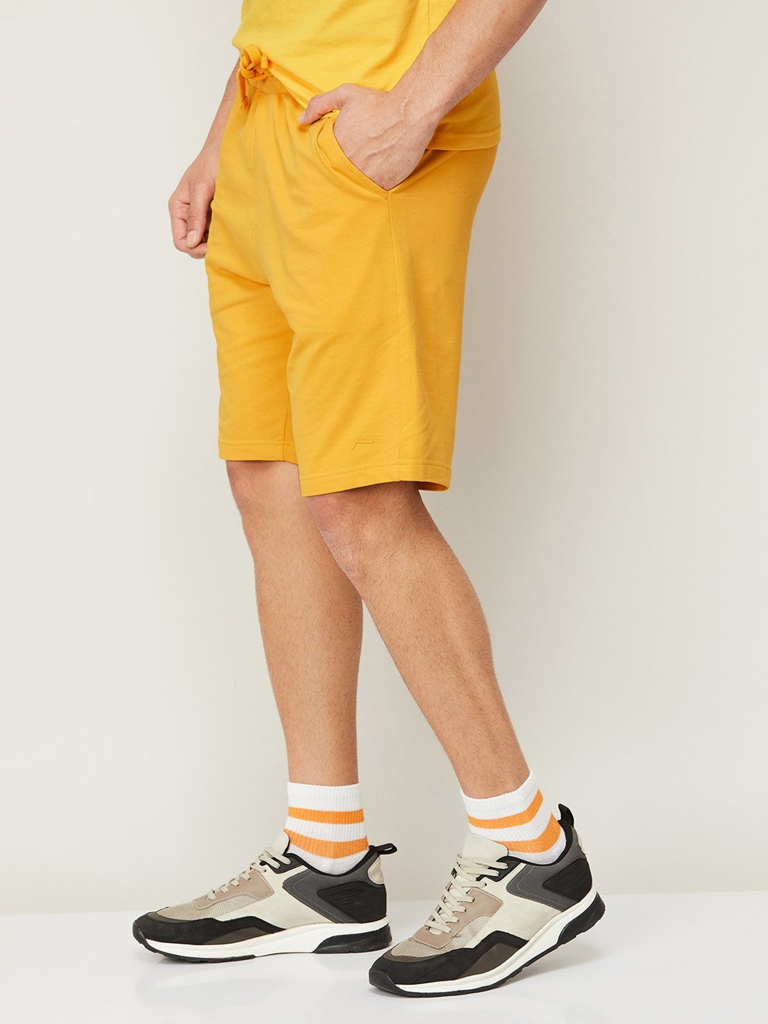 Adidas White Regular Fit Striped Sports Shorts