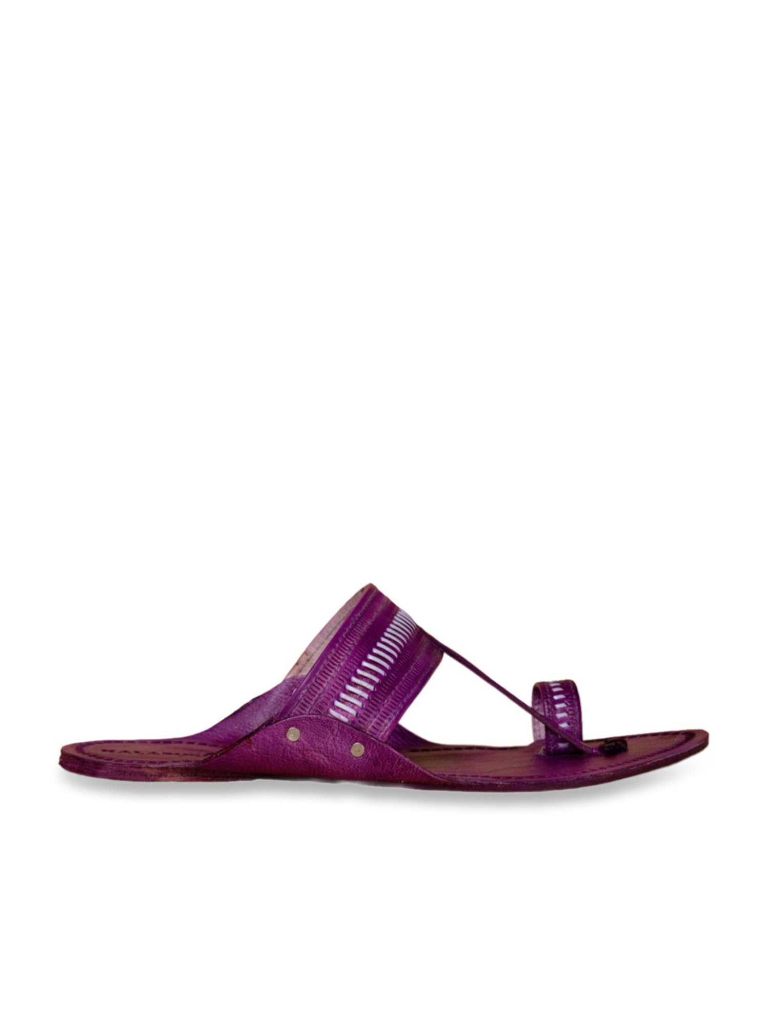 Kalapuri Men's Purple Kolhapuri Sandals