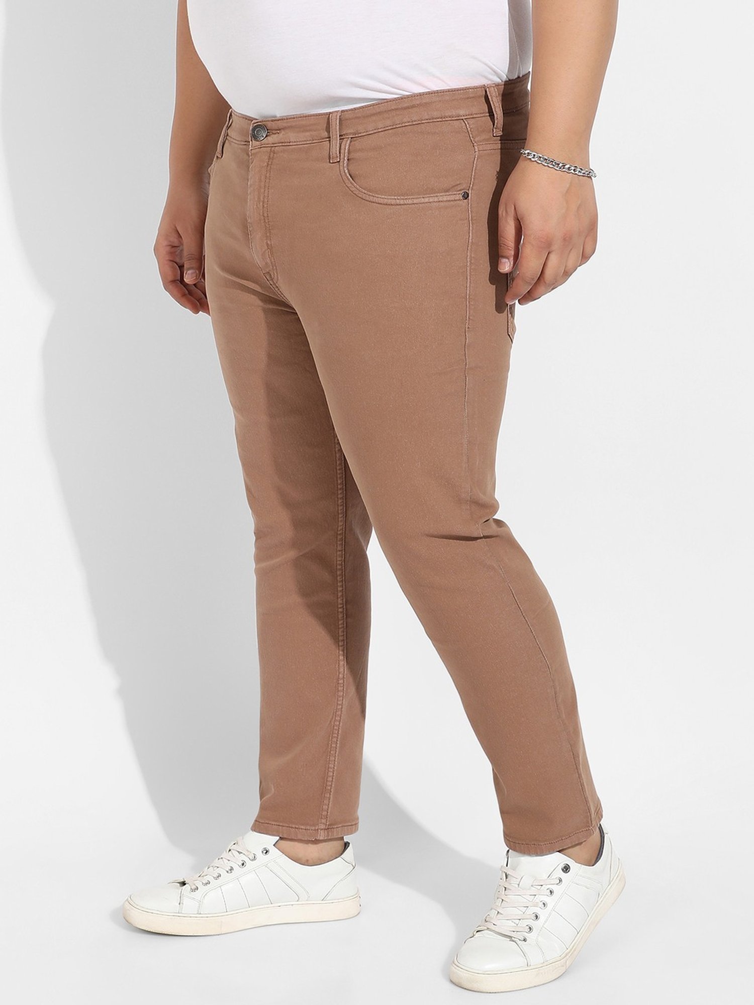 Instafab Plus Brown Regular fit Plus Size Jeans