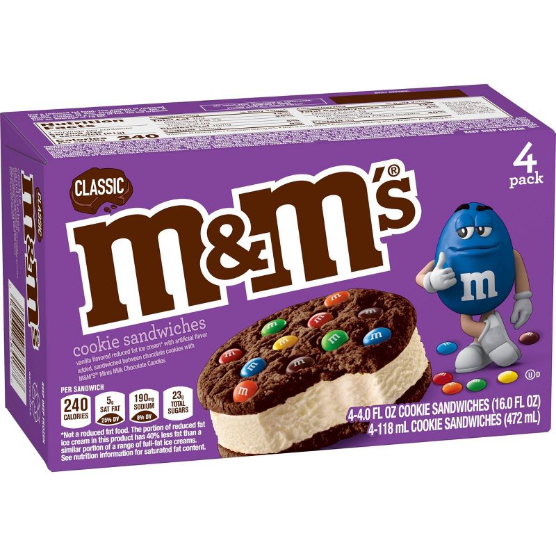M&Ms Classic Ice Cream Cookie Sandwiches - 4ct
