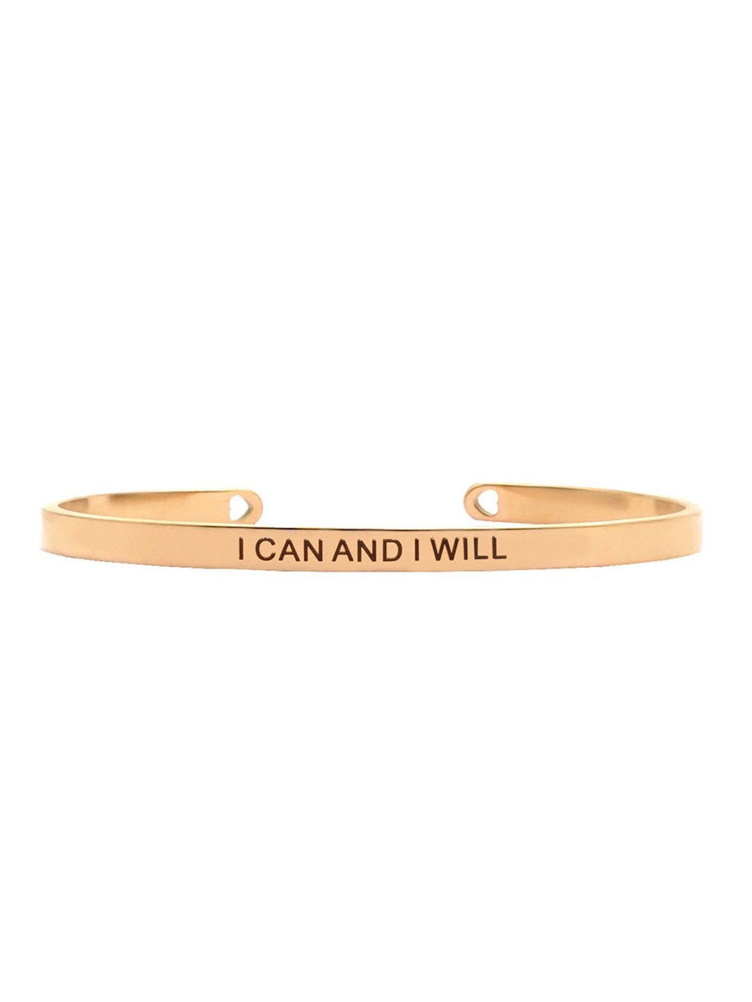 Joker & Witch I Can And I Will Rose Gold Mantra Band Flexible fit Bracelet