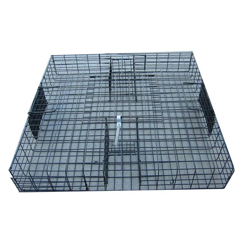 Rugged Ranch SQRTO Squirrelinator Live Chipmunk Squirrel Rat Mouse Rodent Small Animal Metal Wire 2 Door Trap Cage (Trap Only), Black (2 Pack)
