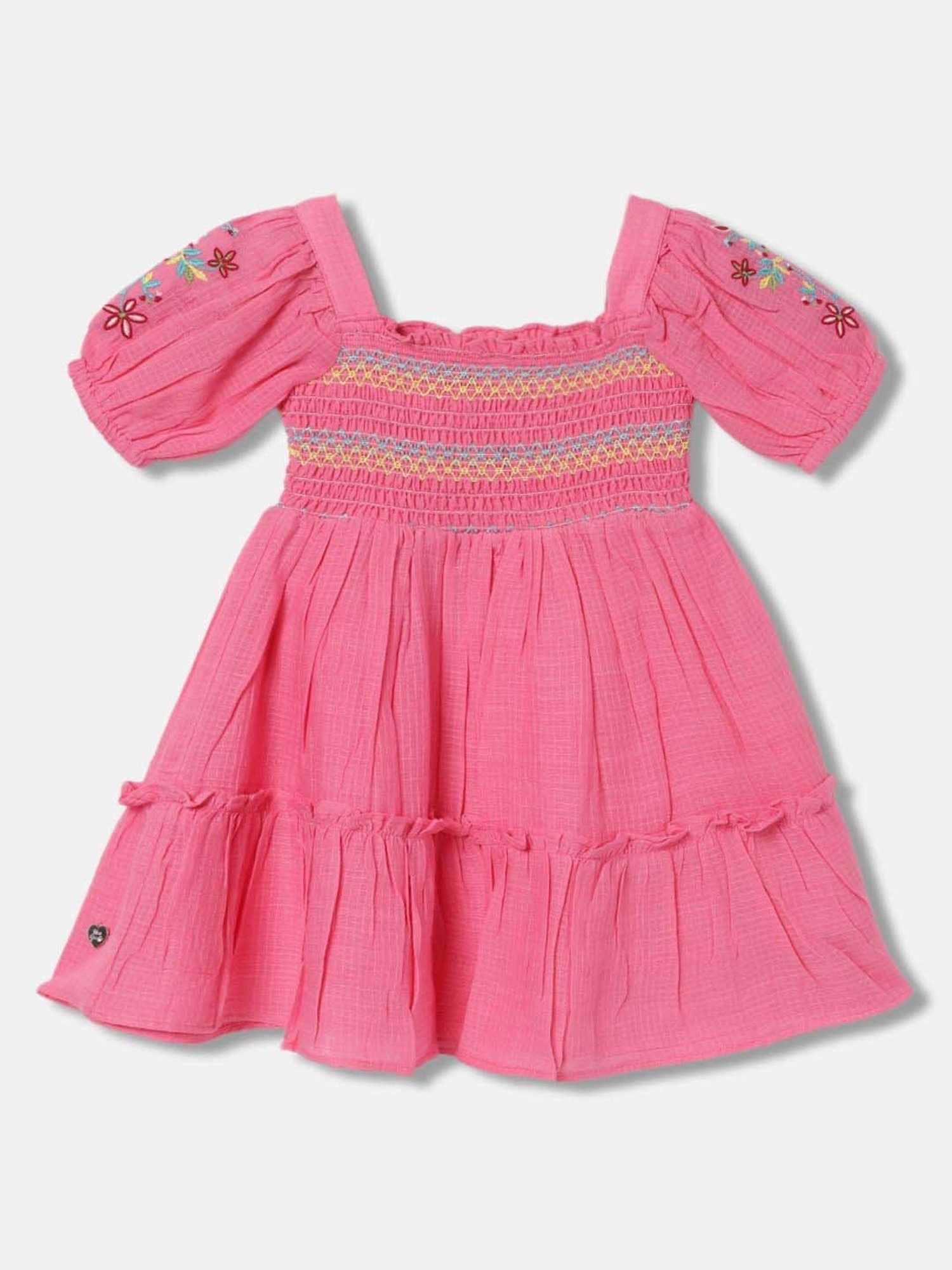 Blue Giraffe Kids Pink Cotton Dress