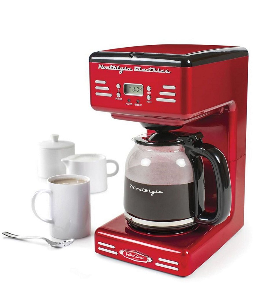 Nostalgia Electrics Red Retro 12-Cup Programmable Coffee Maker With LED Display