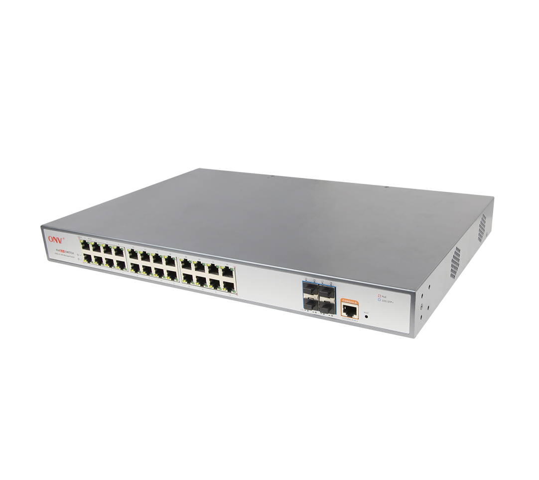 ONV-POE36028PFM 24*10/100/1000M PoE RJ45 ports + 4*10G SFP+ ports compliant with both IEEE 802.3af/at standard POE Switch