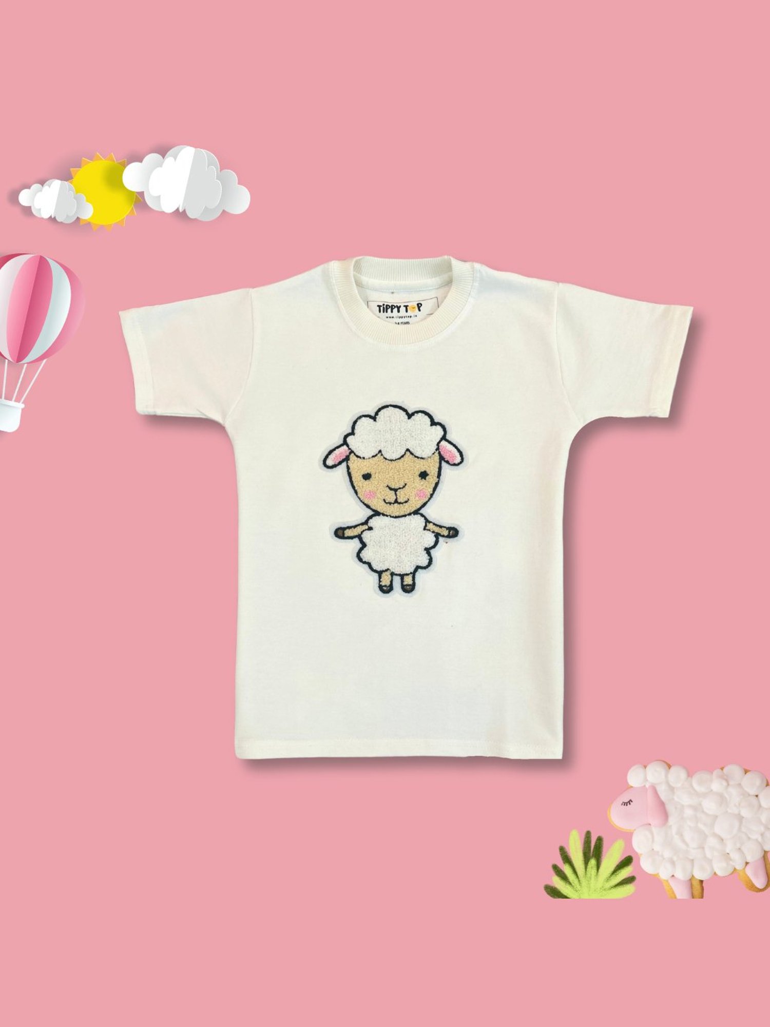 Tippy Top Kids White Self Design T-Shirt