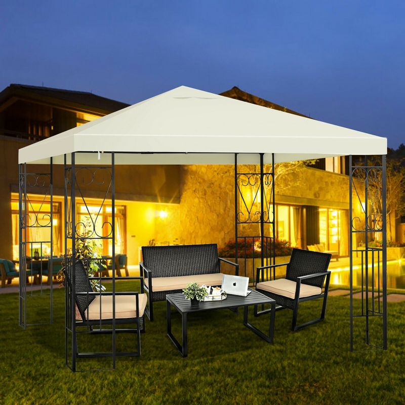 Caravan Canopy Domain 10 x 20 Foot Straight Leg Instant Canopy Tent Set, Black