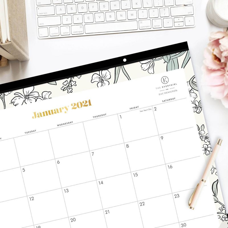 2021 The Everygirl Desk Calendar 22" x 17" Tuberose - Blue Sky