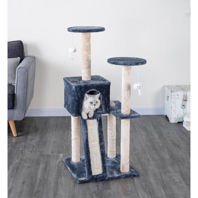 Go Pet Club Kitten Cat Tree with Scratching Board - Gray - 44"
