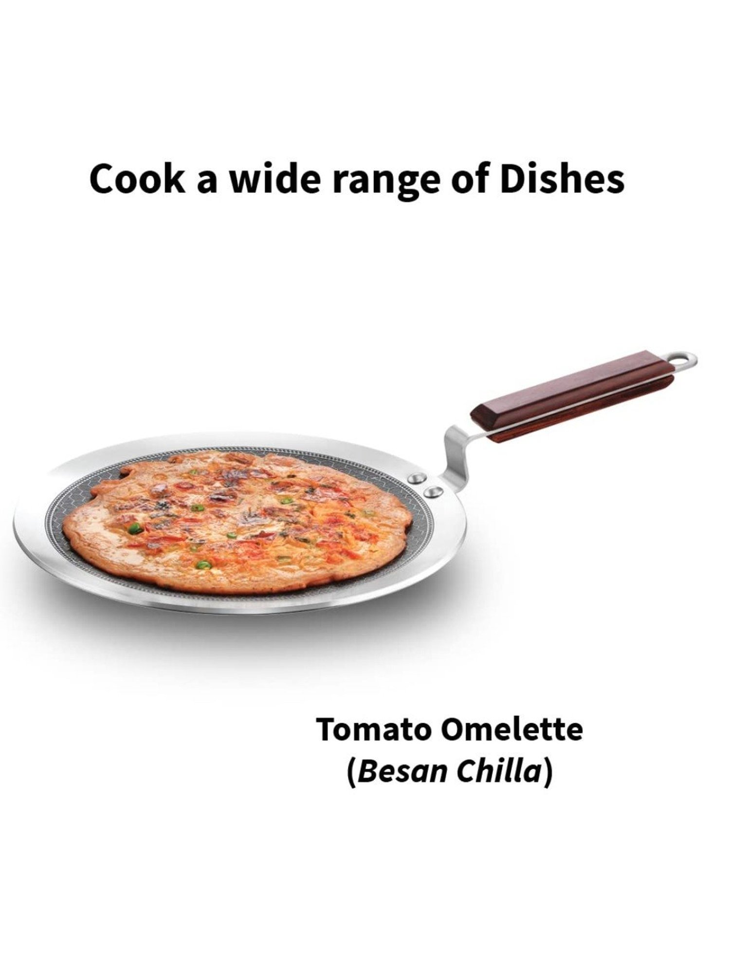 Nirlon Pure Grade Virgin Aluminium Non-stick Induction Base Flat Tawa - 26 cm Diameter