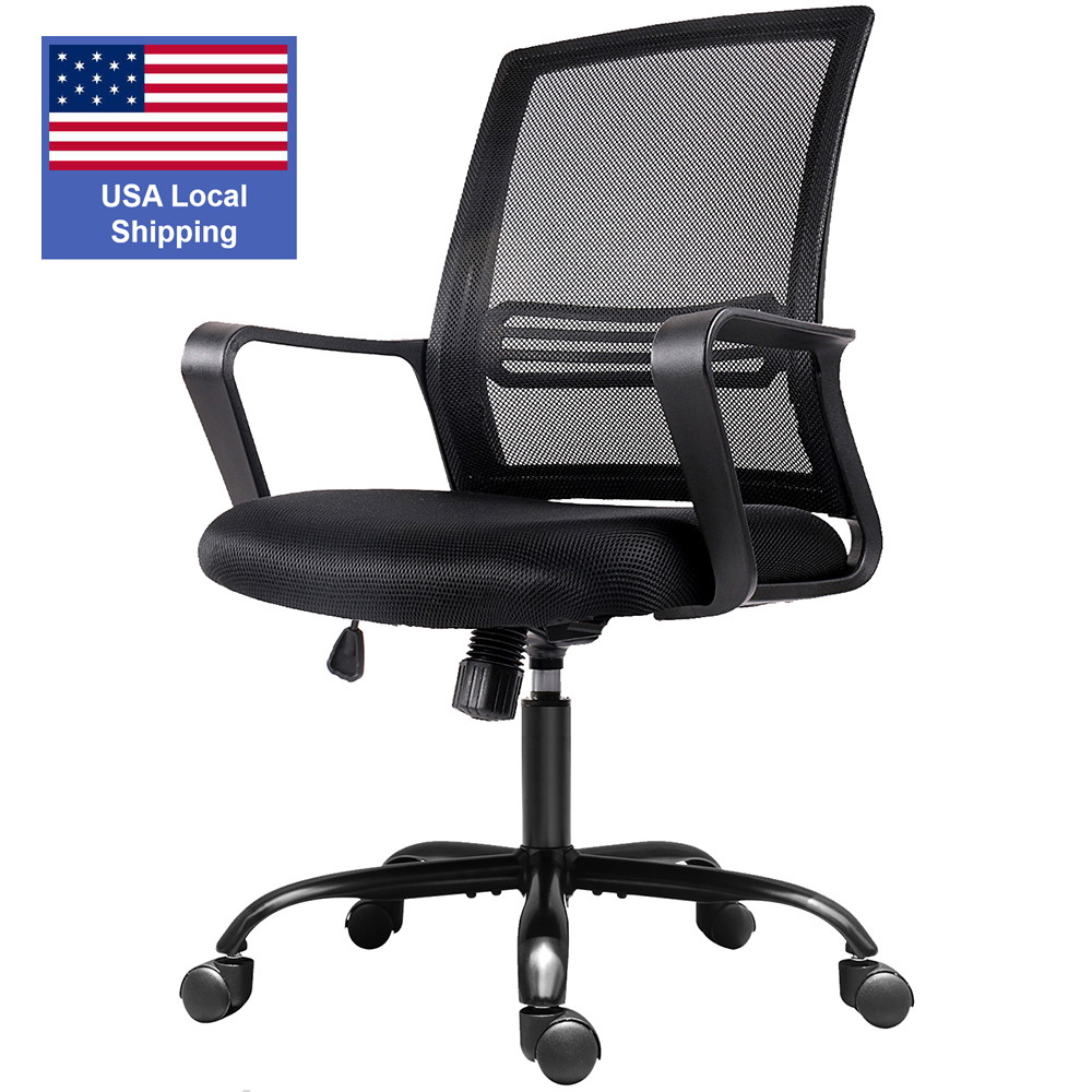 SMUGDESK Home Office Chair, Mid Back Mesh Office Computer Swivel Desk Task Chair, Ergonomic Executive Chair with Armrests