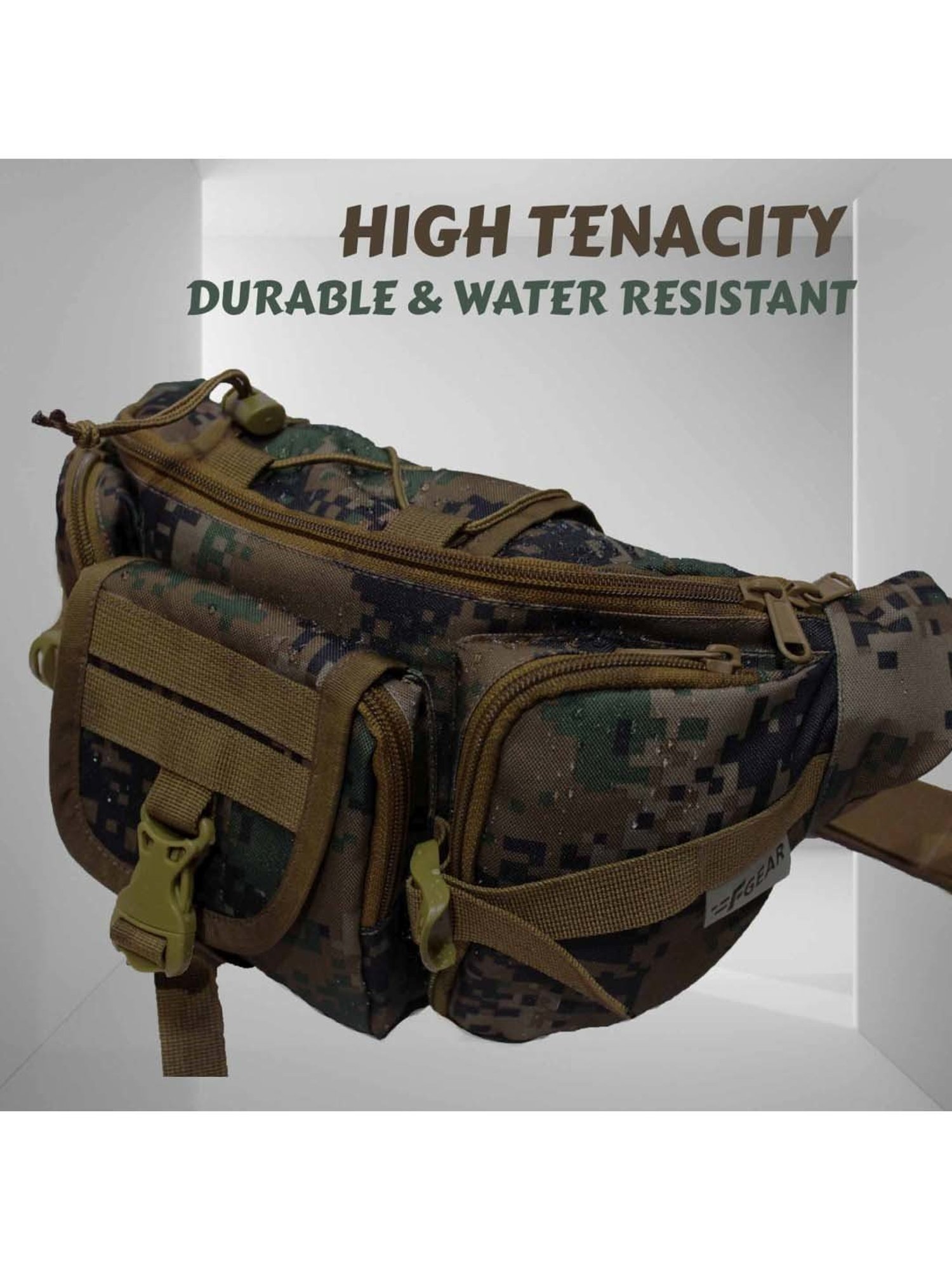 F Gear Brown Printed Waist Pouch