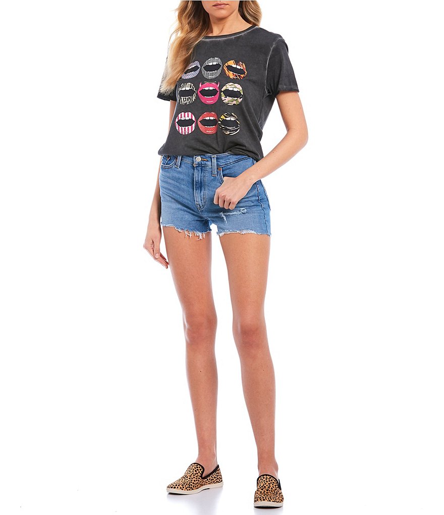 Levi's&reg; High Rise Frayed Hem Shorts