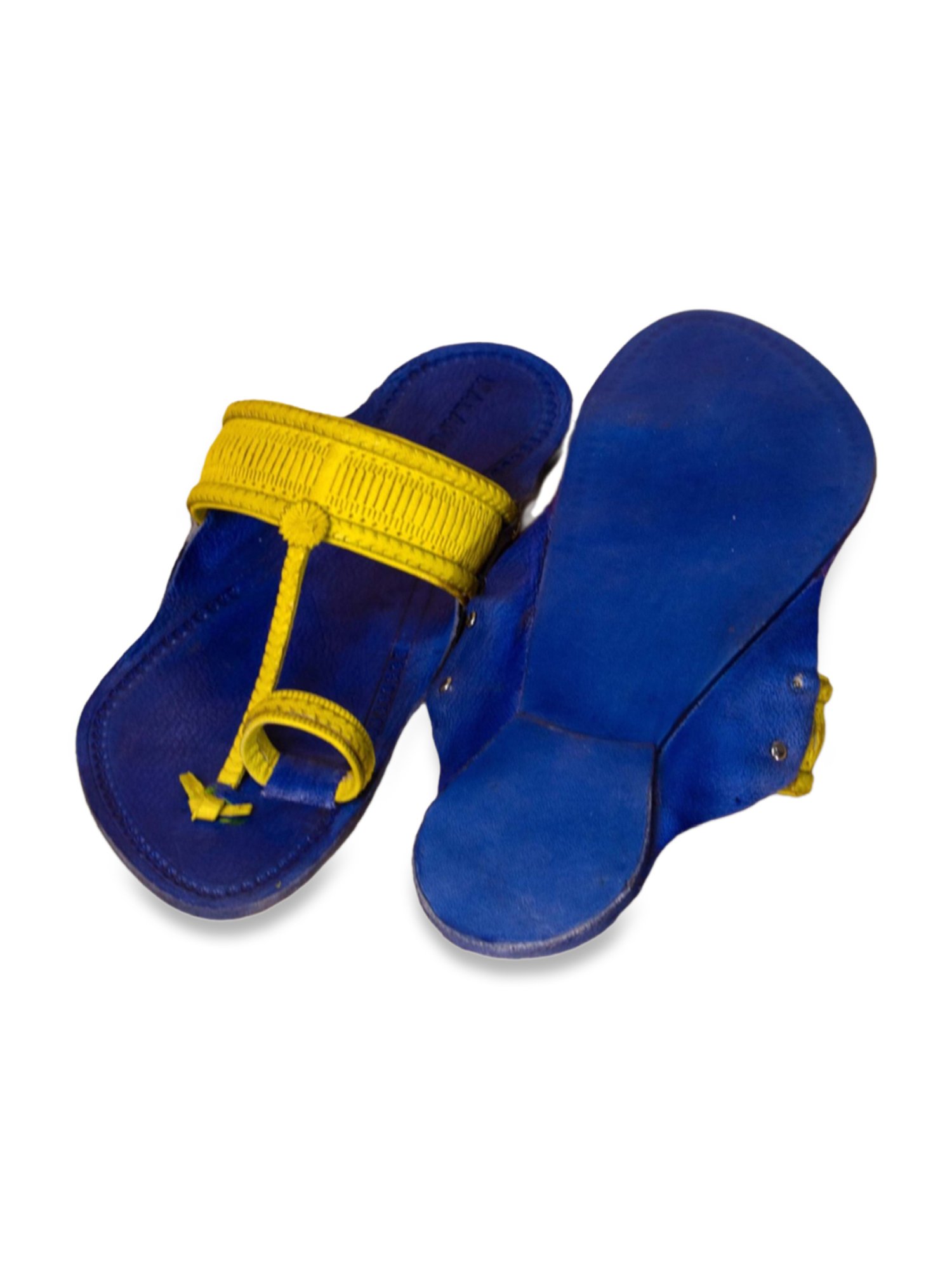 Kalapuri Men's Royal Blue Kolhapuri Sandals
