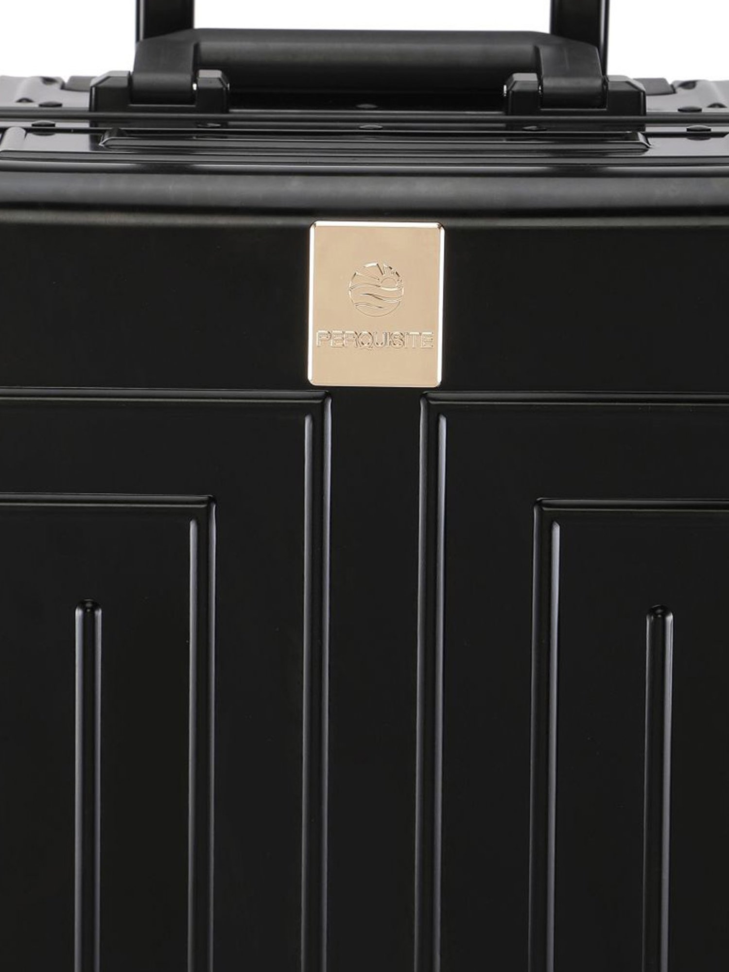 Perquisite Aluminium Trolly Black Textured Hard Cabin Bag - 56 cm