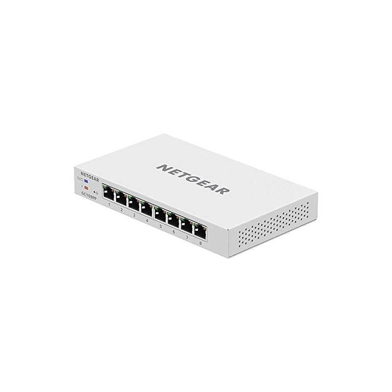 8-port PoE Gigabit Ethernet Smart Switch with Insight Cloud Management (GC108PP) - Managed, with 8 x PoE+ @ 126W, Desktop or Wall Mount