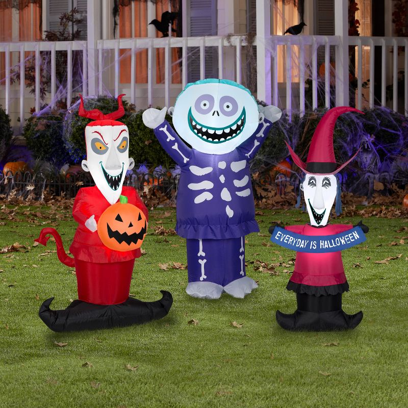 Gemmy Combo Pack Airbown Halloween Lock Shock and Barrel Disney , 4 ft Tall, Multicolored