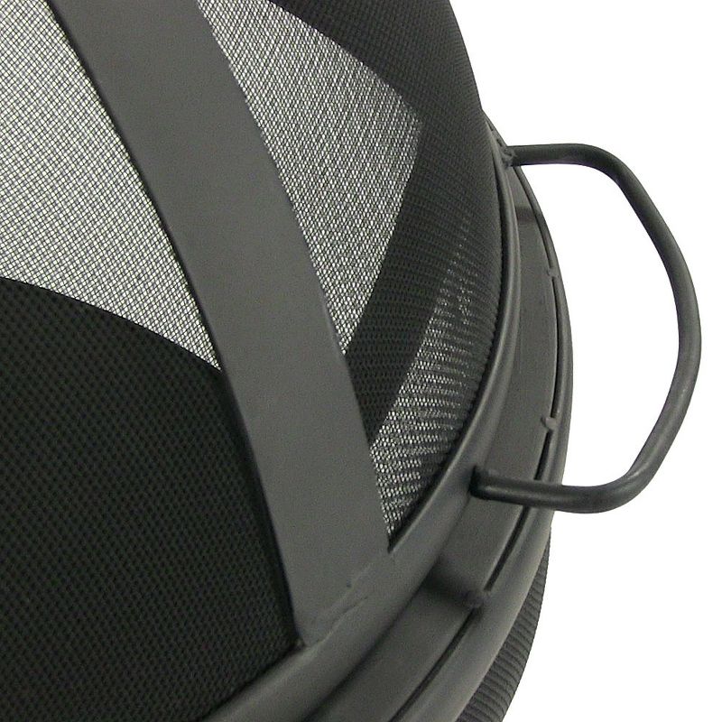 Sunnydaze Outdoor Portable Camping or Backyard Flaming Sphere Ball Fire Pit with Built-In Spark Screen - 30" - Black