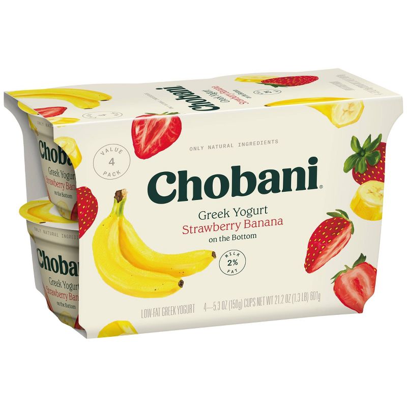 Chobani Strawberry Banana Blended Low-Fat Greek Yogurt - 4pk/5.3oz