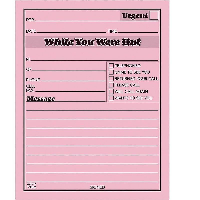 Adams Message Pad "While You Were Out" 4"x5" 50 Shts/PD 12/PK PK 9711D