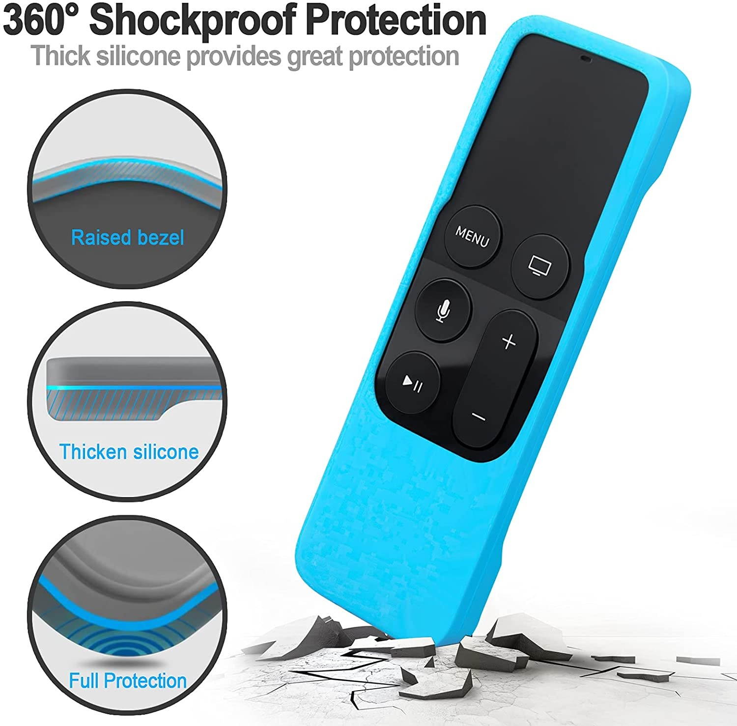 2 Pack Remote Case for Apple TV 4K 4th and 5th Generation,HYIEOU Light Weight Soft Washable Anti Slip Shock Proof Silicone Cover for Apple TV 4K 4th/5th Gen Siri Remote Controller (Red and Blue)