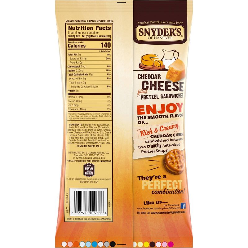 Snyder's of Hanover Pretzel Sandwiches Cheddar Cheese - 8oz