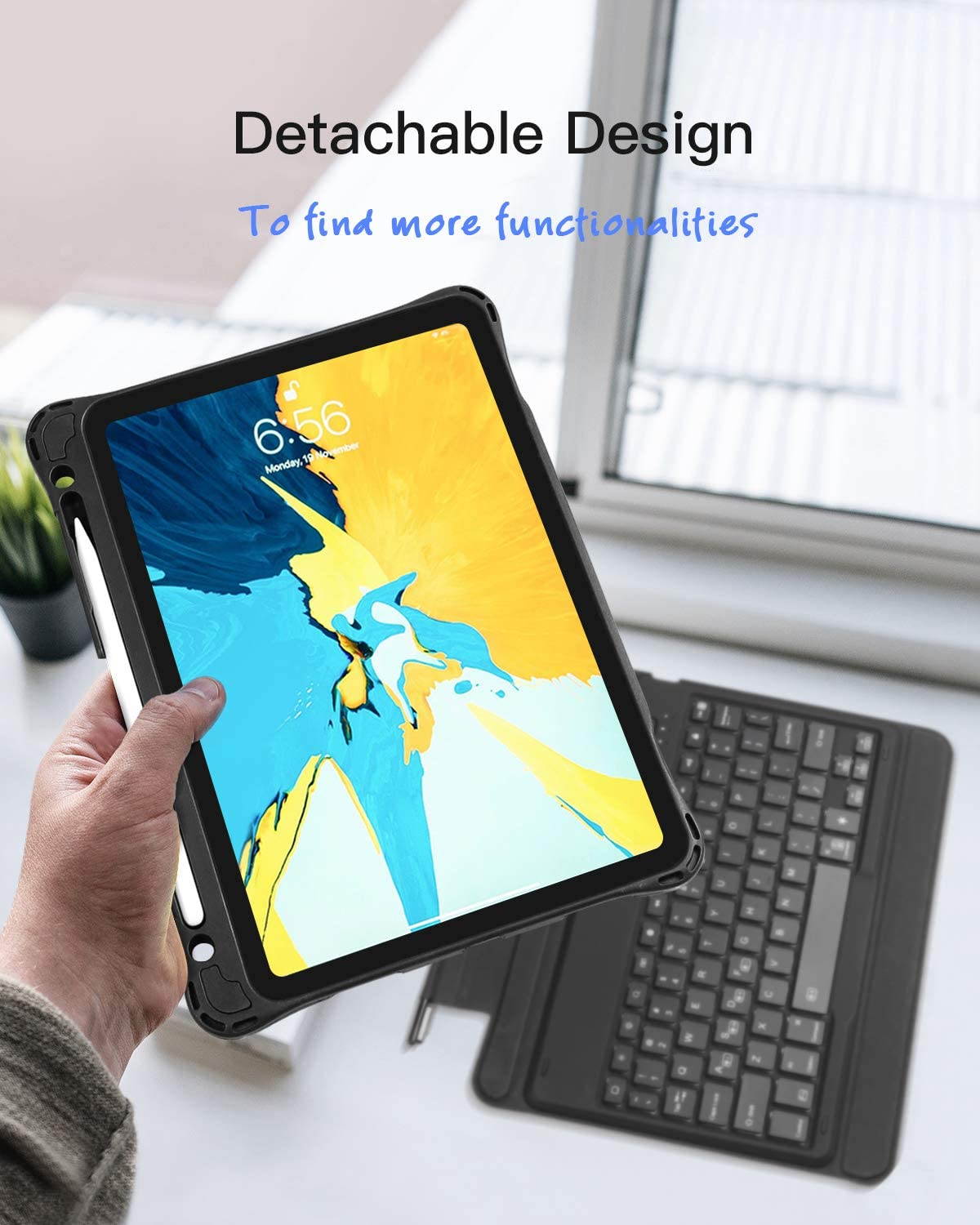 Inateck iPad Pro 11 Keyboard Case Compatible with 2020/2018 iPad Pro 11 Inch ONLY (Gen 3 & 4), DIY Backlight Detachable Bluetooth, KB02005