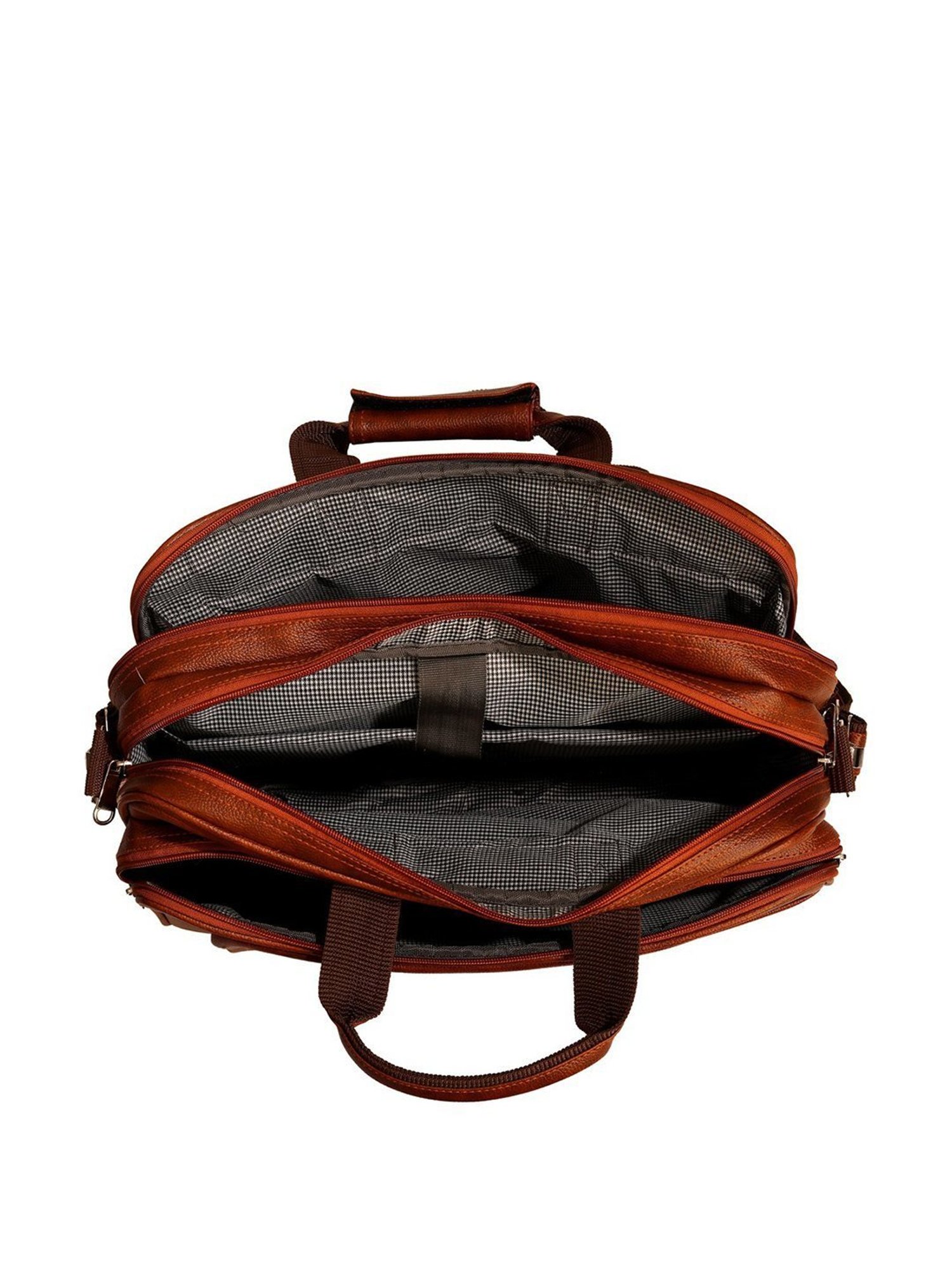 Leather World Tan Synthetic Medium Laptop Messenger Bag