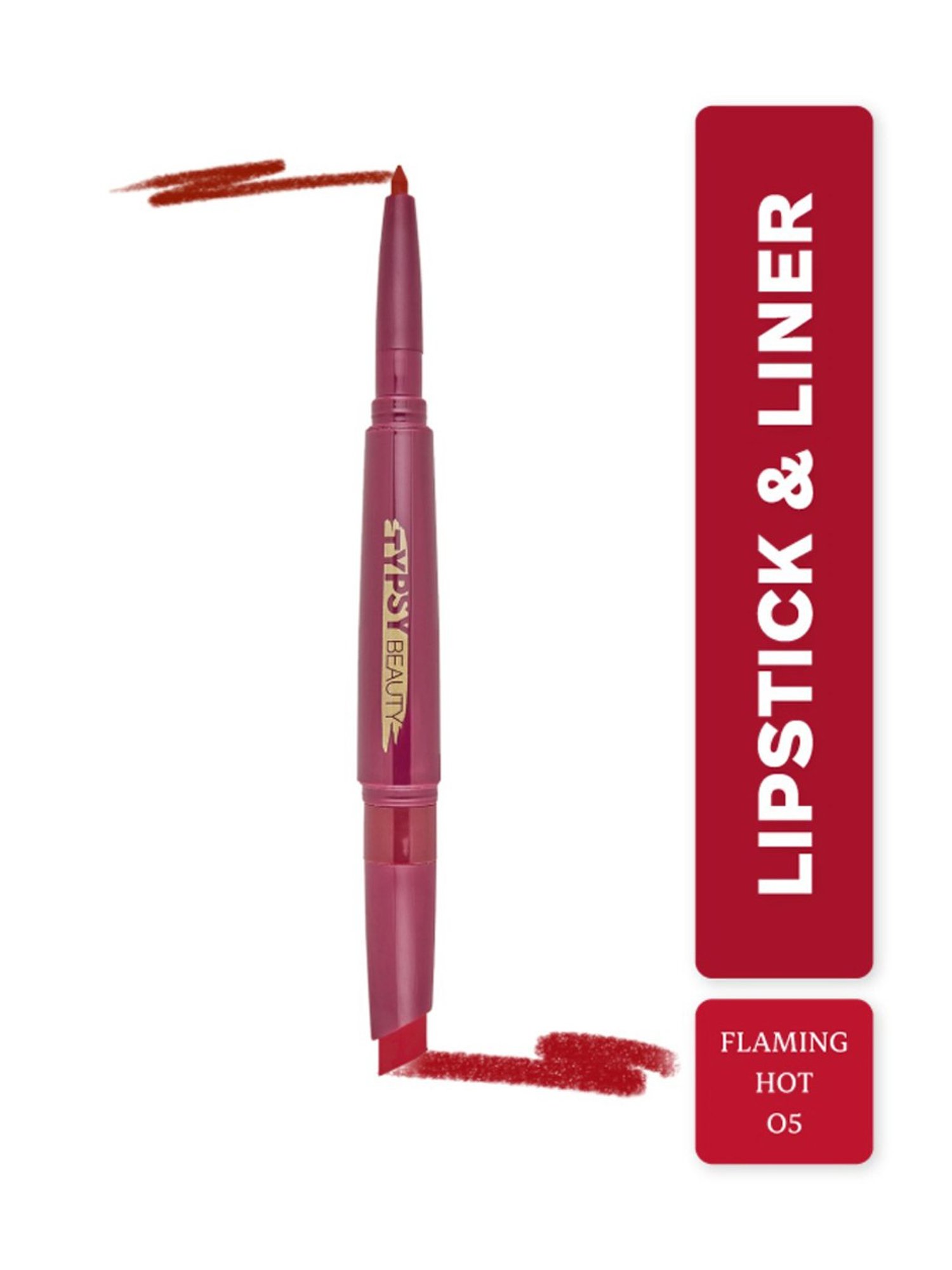 Typsy Beauty Twist & Pout Lipstick & Lip Liner Flaming Hot 05 - 0.91 gm