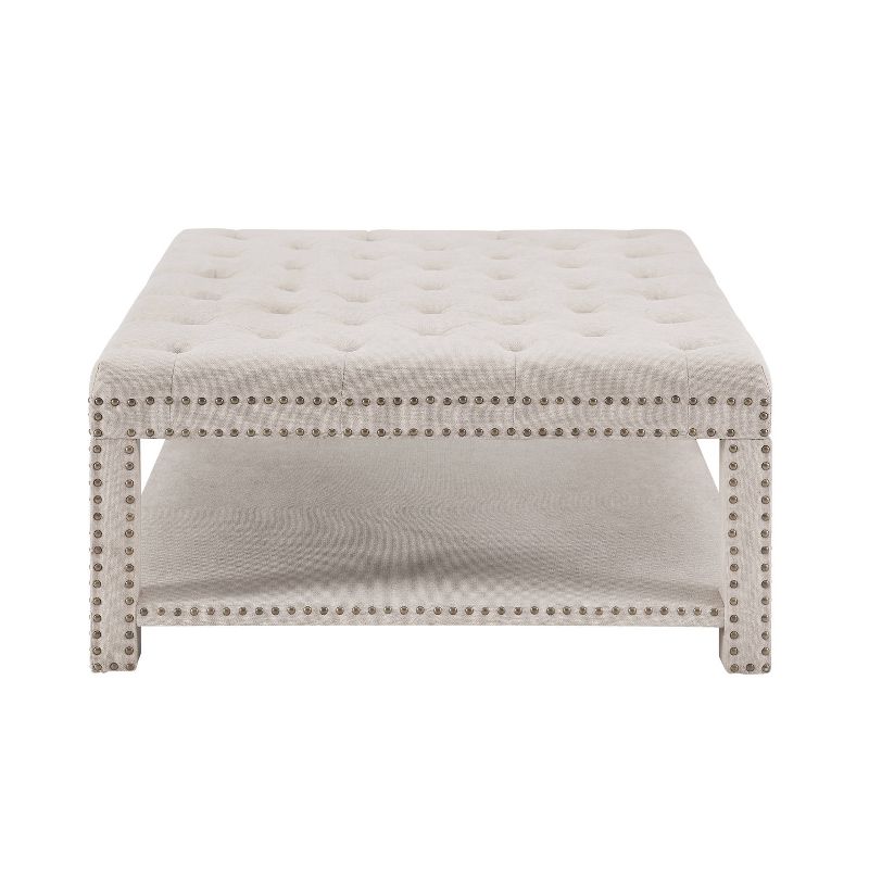 Ikiriya Nashville Solid Beige Wood Coffee Table Teak Finish