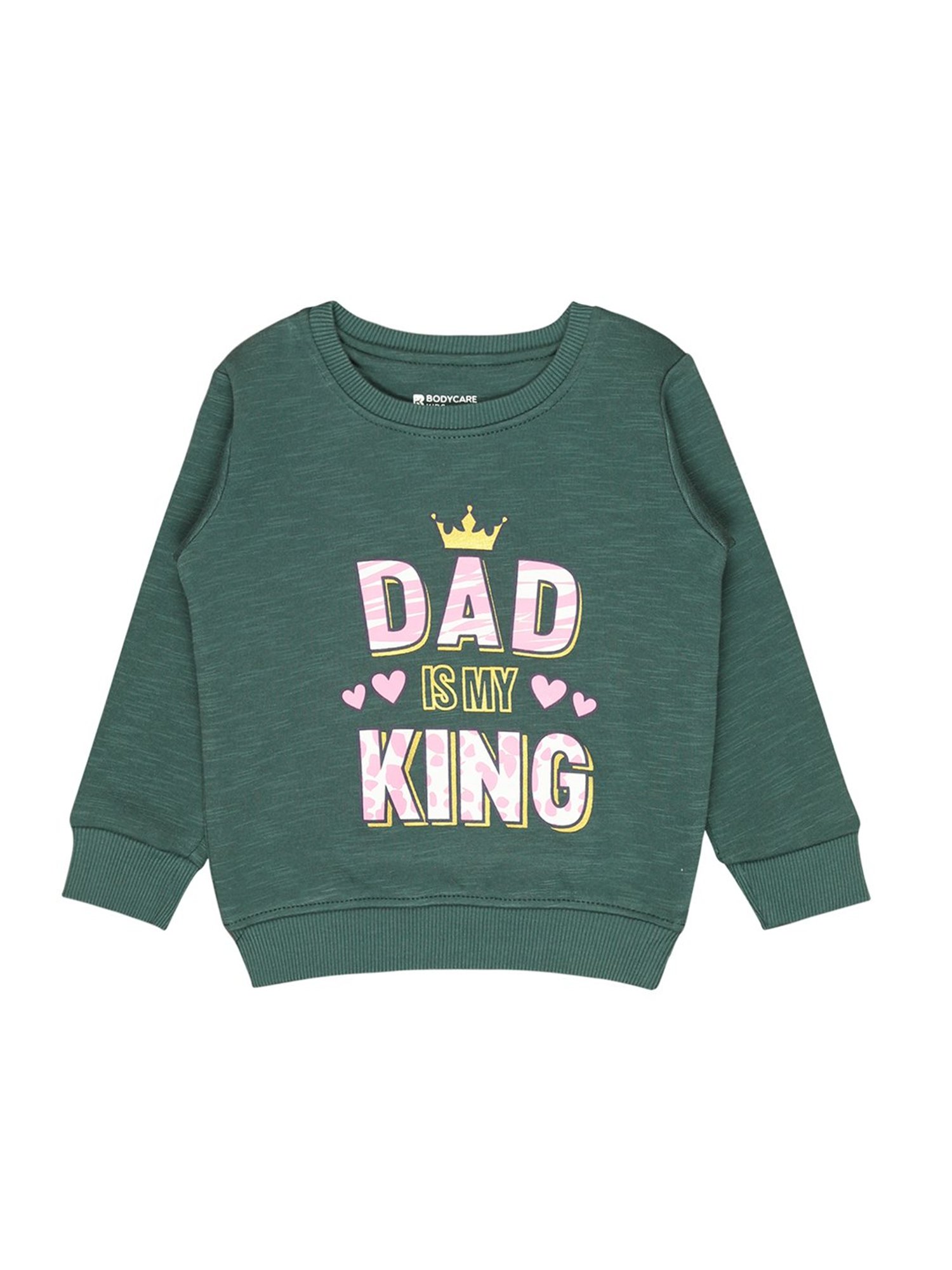 Bodycare Kids Green Printed Full Sleeves Sweatshirt