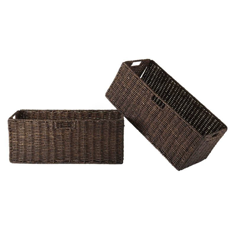 3pc Granville Set Storage Shelf with Baskets Walnut - Winsome