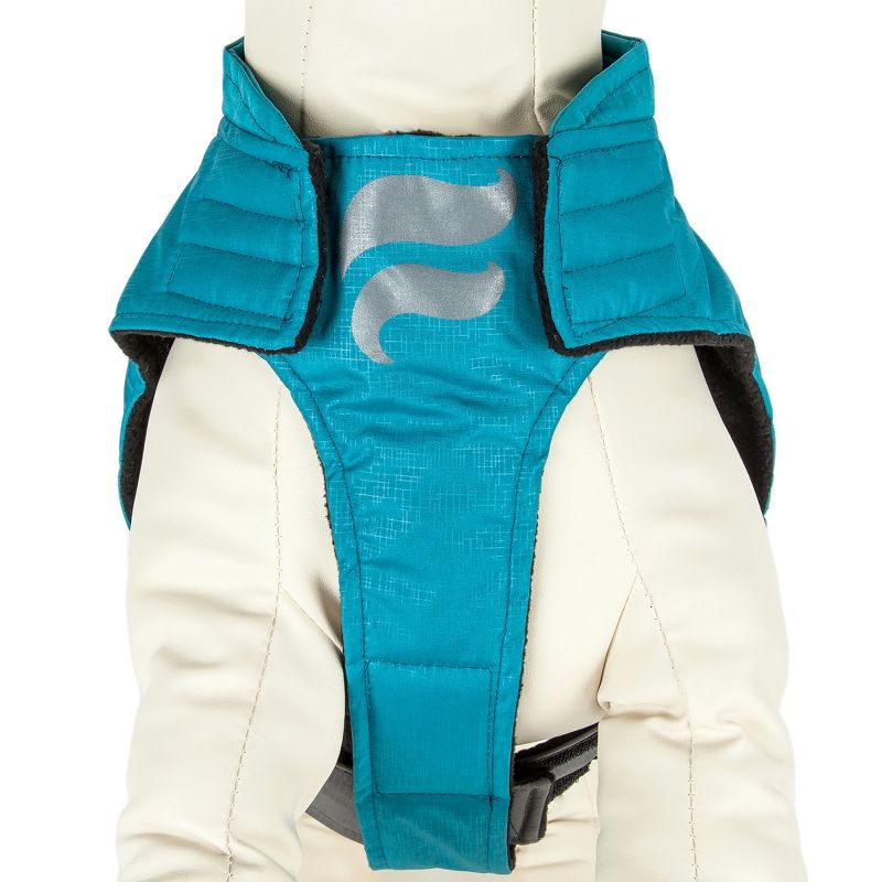 Pet Apparel Helios Dog Coat - L - Blue Dark Gray Light Gray