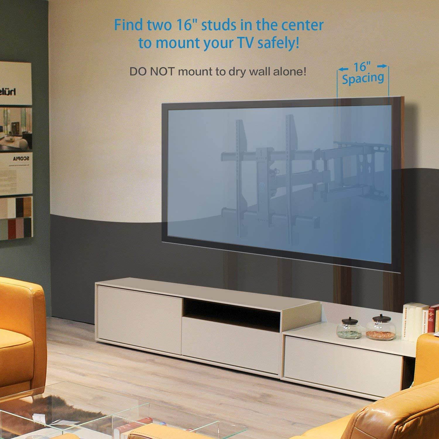 PERLESMITH TV Wall Mount Bracket Full Motion Dual Articulating Arm for Most 37-70 Inch LED, LCD, OLED, Flat Screen,Plasma TVs up to 132lbs VESA 600x400mm with Tilt, Swivel and Rotation