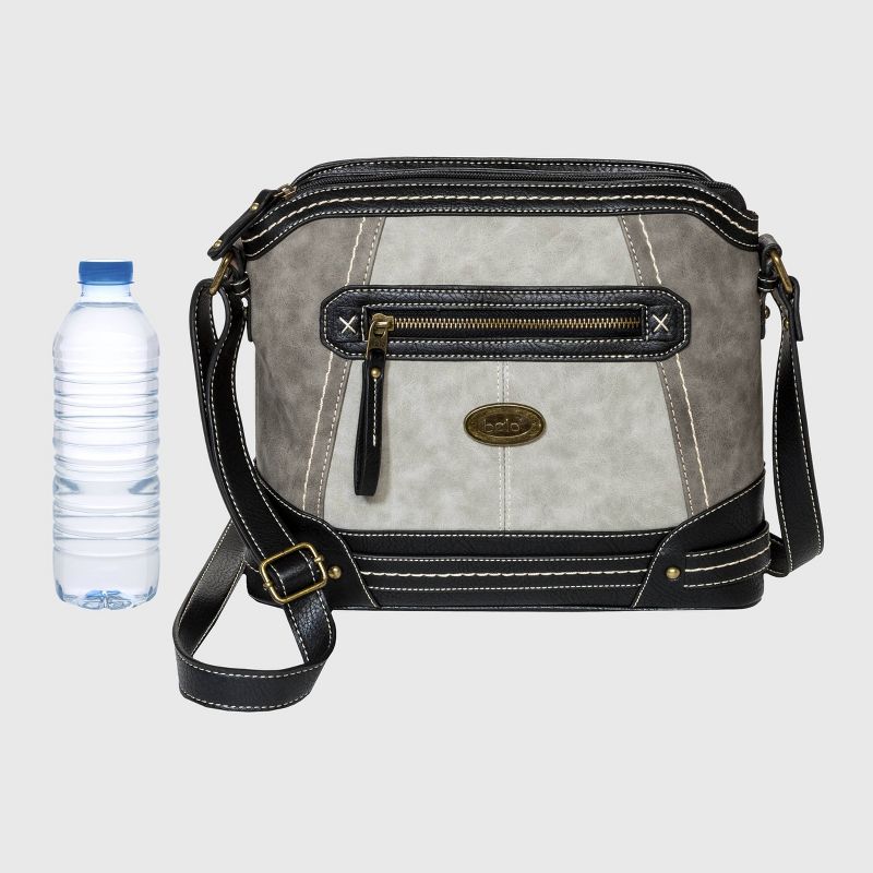 Bolo Zip Closure Crossbody Bag with Power Bank - Gray