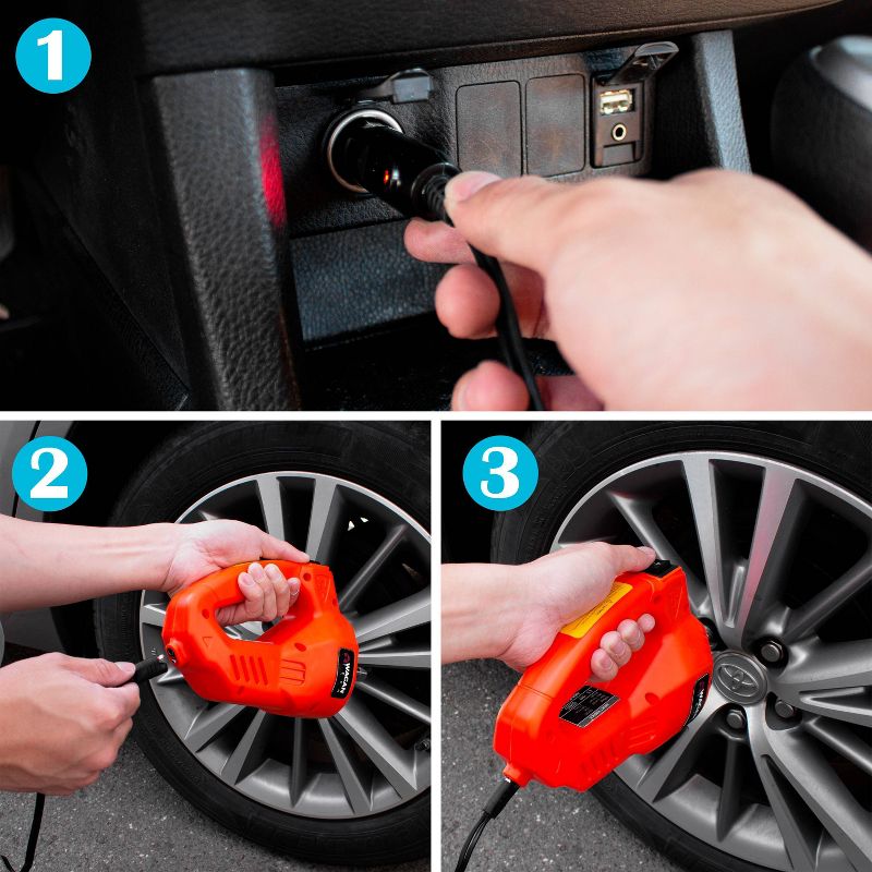 Wagan 3 in 1 Electric Jack Impact Wrench and Air Compressor Kit