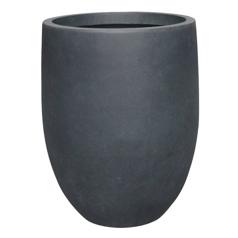 21.7" Kante Lightweight Outdoor Tall Concrete Planter Charcoal Black - Rosemead Home & Garden, Inc.