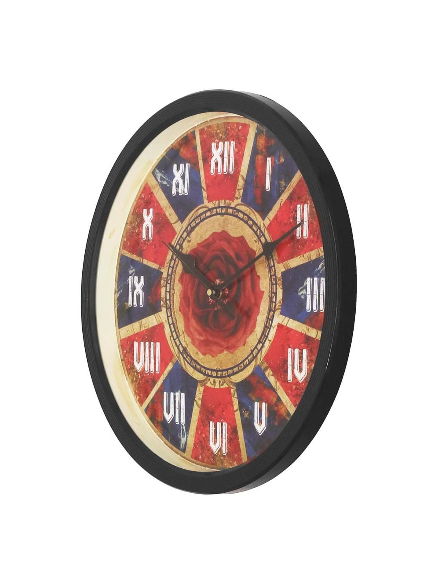 eCraftIndia Designer Round Analog Black Wall Clock