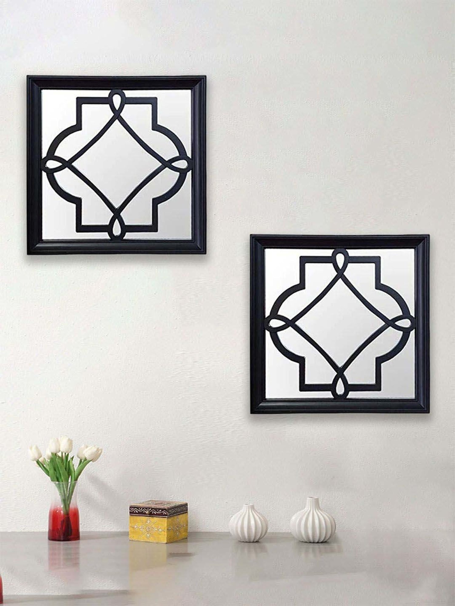 CHRONIKLE Pink Iron Sun Burst Designer Round Wall Mirror