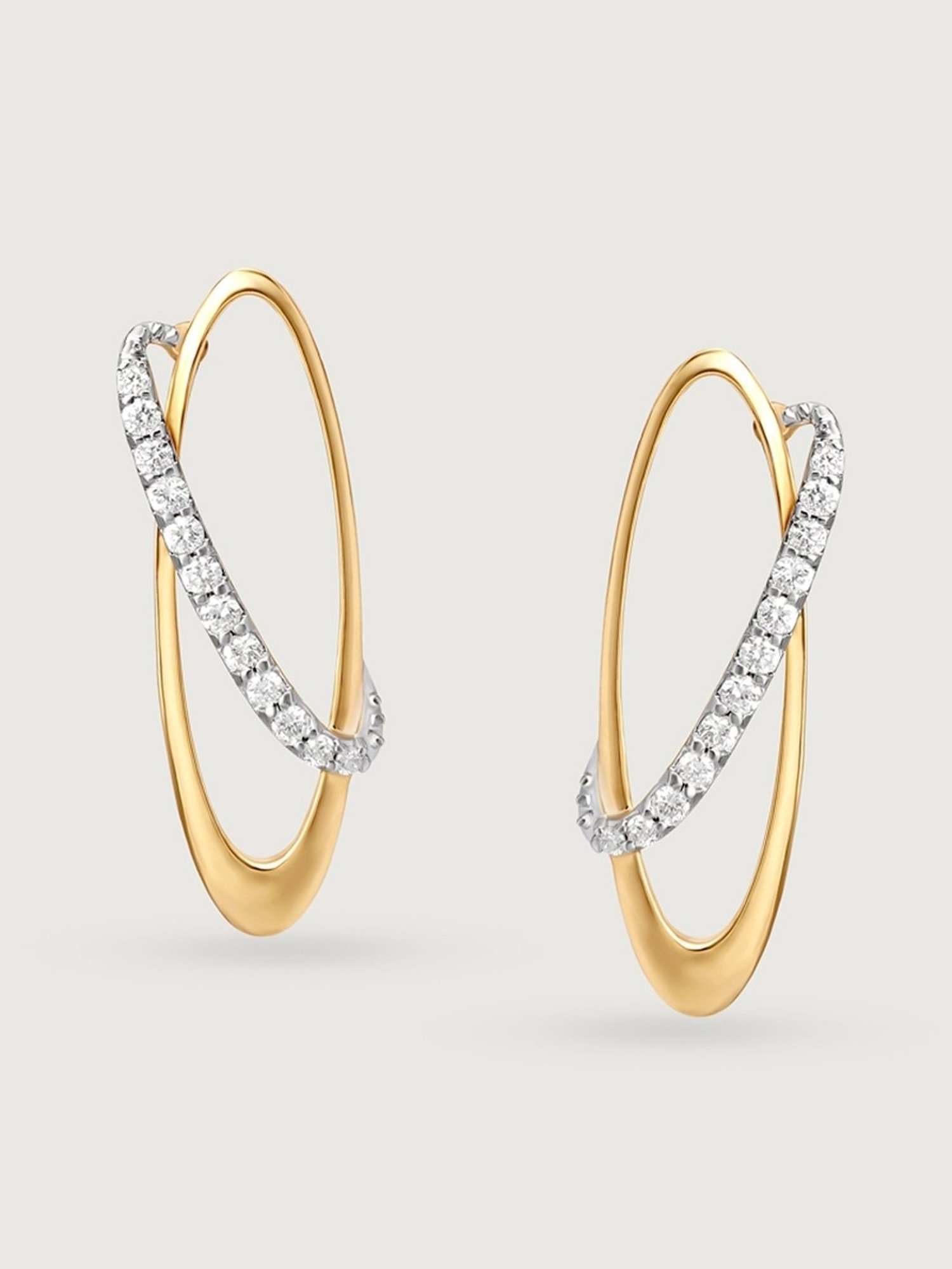 Mia by Tanishq Aurora Beauties 14k Gold & Diamond Stud Earrings