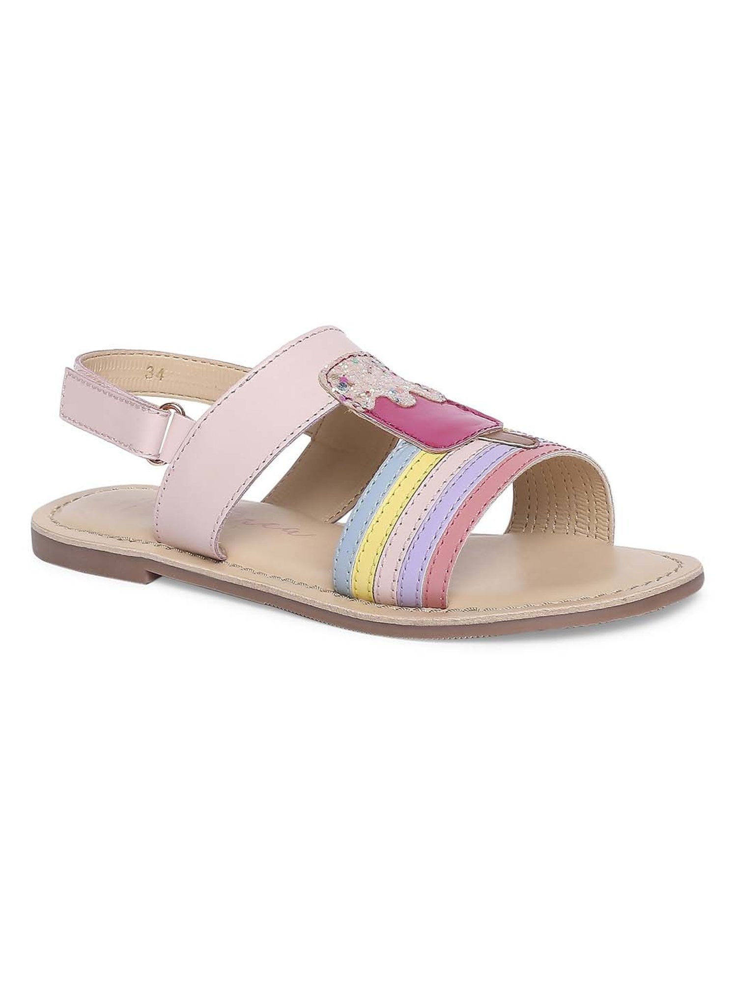 Aria Nica Kids ICY Pink & Yellow Casual Sandals