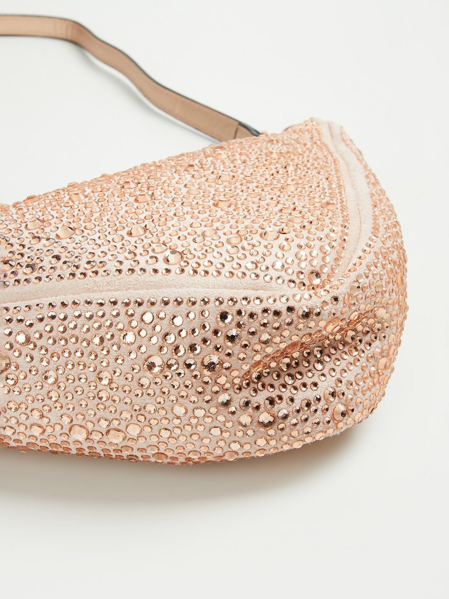 Code by Lifestyle Peach Embellished Shoulder Bag