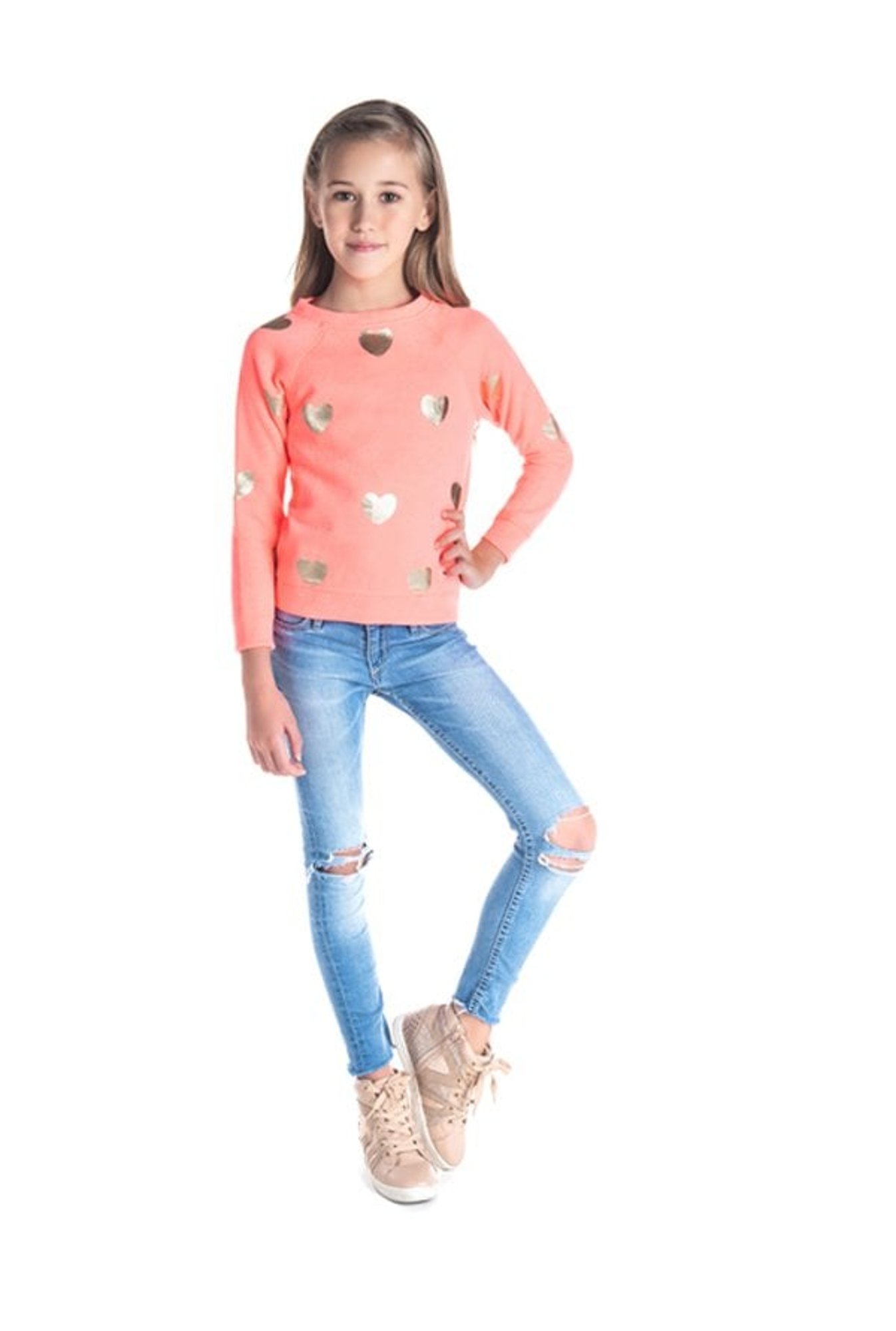 Cherry Crumble by Nitt Hyman Kids Light Orange Printed Sweatshirt