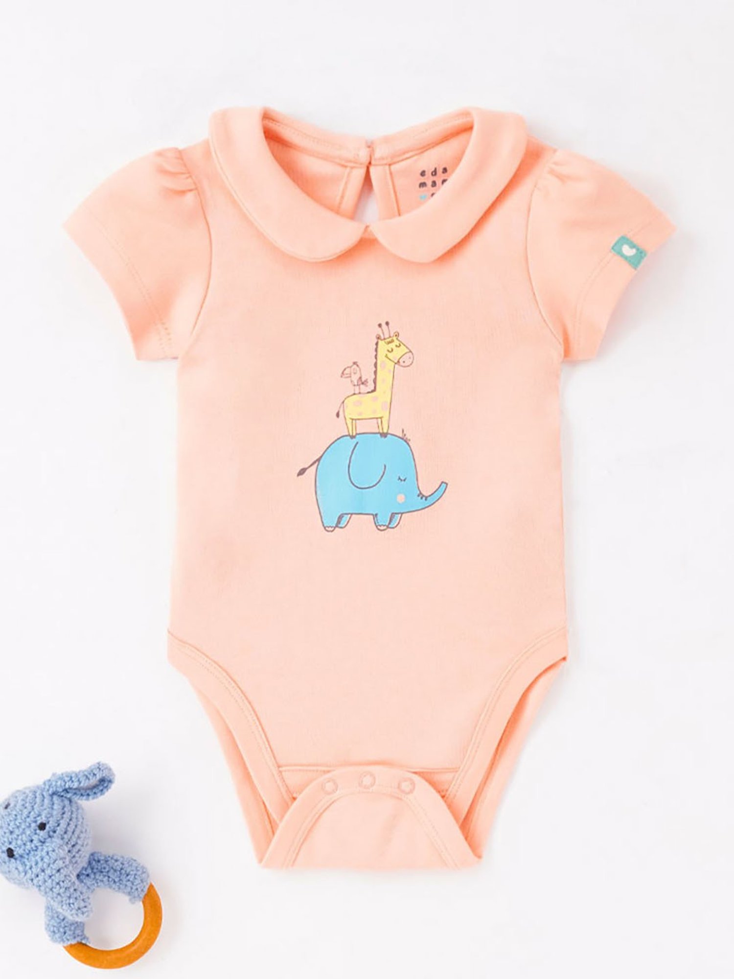 Ed-a-Mamma Baby Peach Printed Bodysuit
