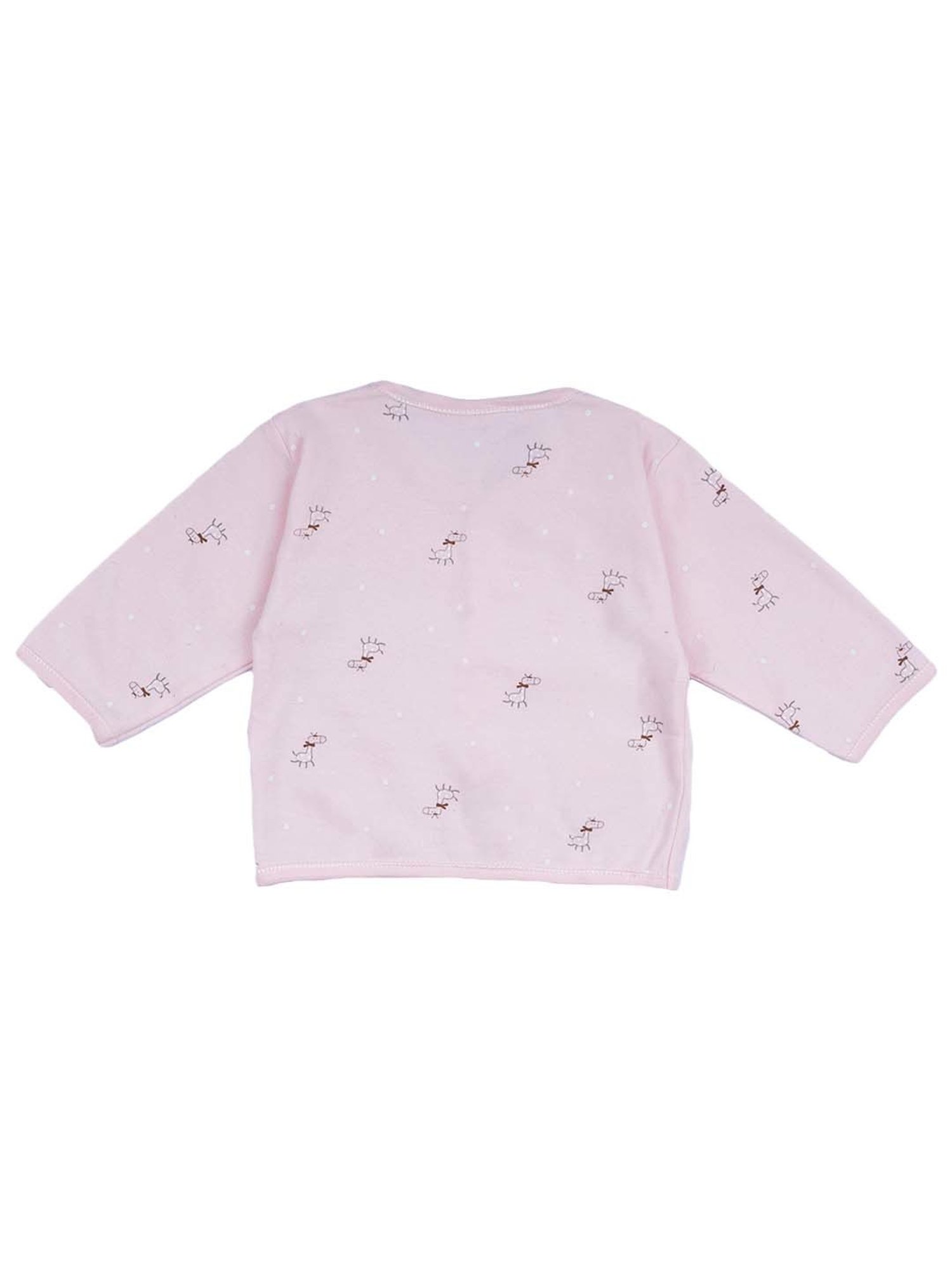 Baby Moo Kids Pink Printed Full Sleeves T-Shirt Set