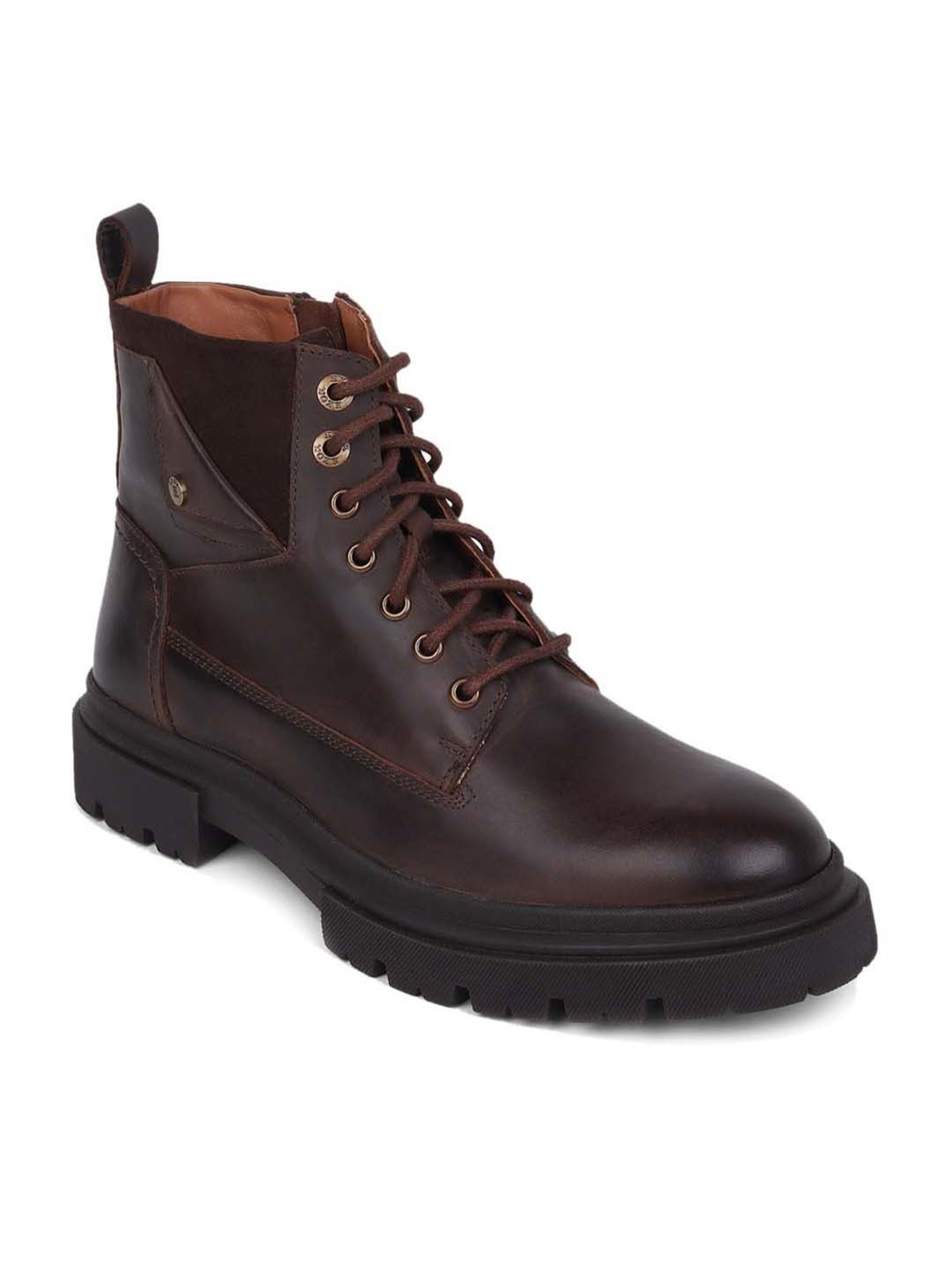 EZOK Men's Brown Derby Boots