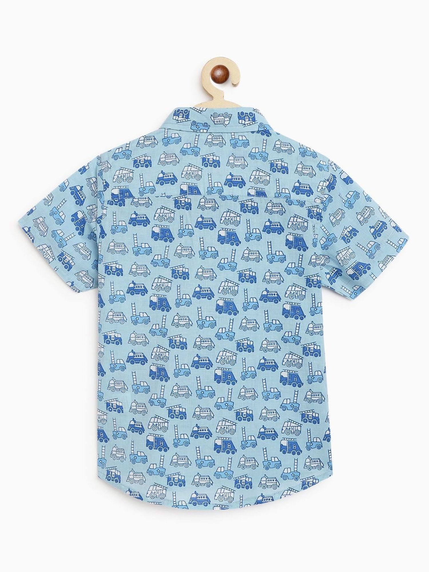 Campana Kids Sky Blue Printed Shirt