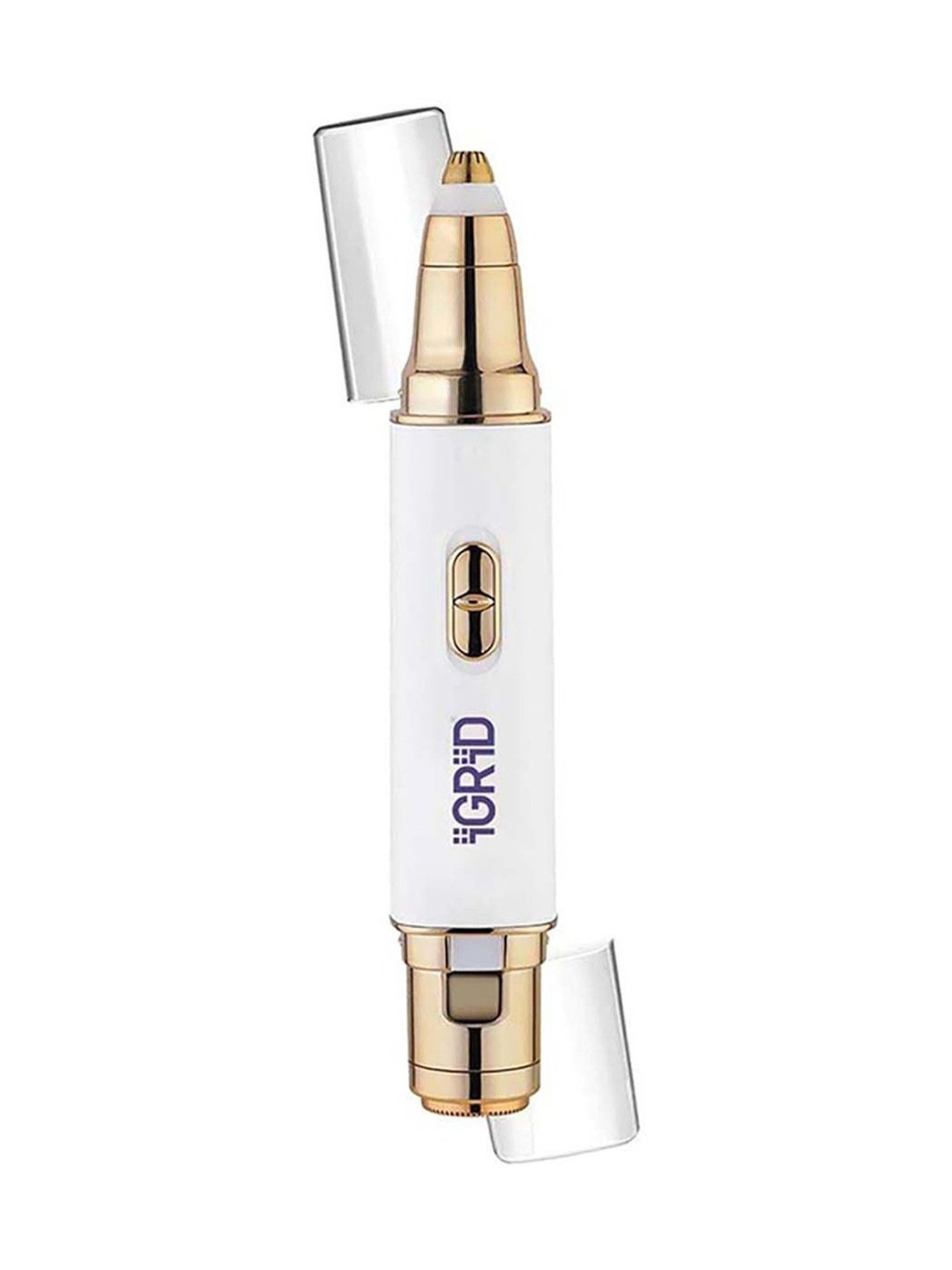 iGRiD IG-3013 Dual Head Rechargeable Facial Hair Remover for Women (White and Gold)